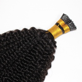 Elesis Virgin Hair Kink Curly I-tips hair extensions Virgin Remy Hair 100grams-Tip07