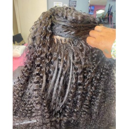Elesis Virgin Hair Deep Wave I-tips hair extensions Virgin Remy Hair 100grams-Tip04