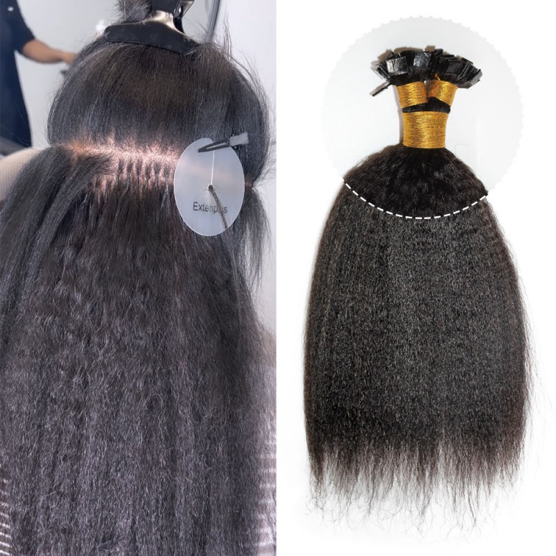 Elesis Virgin Hair Kinky Straight  Flat tips hair extensions k-tips Virgin Remy Hair 100grams-ktip4