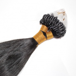 Virgin Remy Hair Brazilian Human Hair Micro Loop Hair 100 Strand 1B Microlinks Straight hair-Micro1