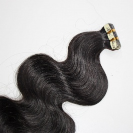 Natural black Body wave tape in virgin remy hair extensions 50grams-Tape02