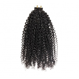 Natural black Jerry Curly virgin remy hair tape in extensions 50grams-Tape09