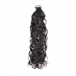 Natural black Natural Wave virgin remy hair tape in extensions 50grams-Tape10
