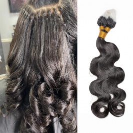 Virgin Remy Hair Brazilian Human Hair Micro Loop Hair 100 grams 1B Microlinks Body Wave-Micro2