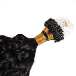 Virgin Remy Hair Brazilian Human Hair Micro Loop Hair 100 grams 1B Microlink Italian Curly-Micro4