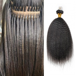 Virgin Remy Hair Brazilian Human Hair Micro Loop Hair 100 grams 1B Microlink Kinky Straight-Micro5