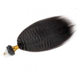Virgin Remy Hair Brazilian Human Hair Micro Loop Hair 100 grams 1B Microlink Kinky Straight-Micro5
