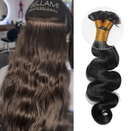 Elesis Virgin Hair Luxury Body Wave Flat tips hair extensions k-tips Virgin Remy Hair 100grams-ktip2