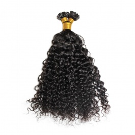 Elesis Virgin Hair Luxe Deep Curly Flat tips hair extensions k-tips Virgin Remy Hair 100grams-ktip3