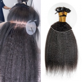Elesis Virgin Hair Kinky Straight  Flat tips hair extensions k-tips Virgin Remy Hair 100grams-ktip4