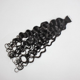 Natural black Water Wave virgin remy hair tape in extensions 50grams-Tape15