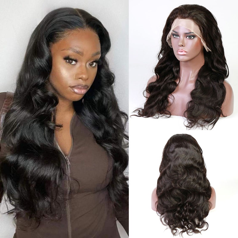 13x4 Lace Front Human Hair Wigs Pre Plucked with Baby Hair Body Wave Brazilian Virgin Hair 150% Density