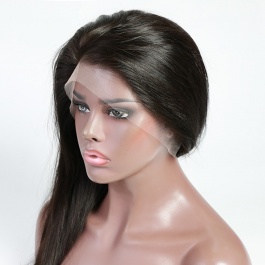 Elesis 100% virgin hair Straight human hair wig 13x4 Frontal Glueless wig 150% density
