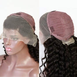 Elesis Affordabe Virgin Remy Human Hair wigs 150% density Deep wave 13x4 Lace frontal wig