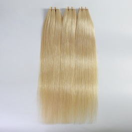 Elesis virgin hair blonde color #613 straight single drawn  tape in hair extensions 50grams-T613