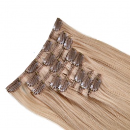 Elesis Virgin hair raw hair color #27 clip in Straight  extensions 120grams full 8pcs/set