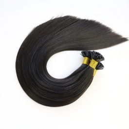 Elesis Virgin Hair Straight Flat tips Raw hair extensions k-tips  color #1B 100grams