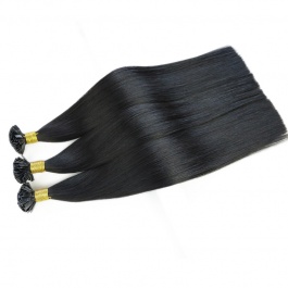 Elesis Virgin Hair Straight Flat tips Raw hair extensions k-tips  color #1B 100grams