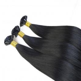 Elesis Virgin Hair Straight Flat tips Raw hair extensions k-tips  color #1B 100grams