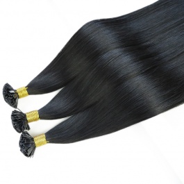 Elesis Virgin Hair Straight Flat tips Raw hair extensions k-tips  color #1B 100grams