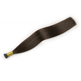Elesis Virgin Hair double drawn raw hair I-tip straight hair color #2 hairextensions 100grams