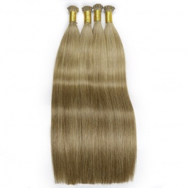 Elesis Virgin Hair double drawn raw hair I-tip straight hair color #8 hairextensions 100grams