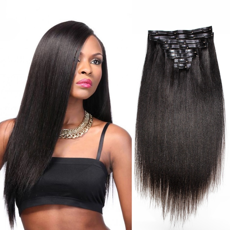 Elesis virgin hair 120grams  Seamless  PU clip in  Raw hair 8pcs set hairextensions-Clip7