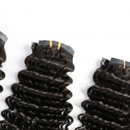 Elesis Virgin hair Deep Curly 7pcs/set 120grams Seamless PU clip in Hairextensions  Virgin Remy Human Hair