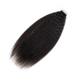Elesis Double drawn  virgin remy hair tape in Kinky Straight extensions 100grams-DTape4
