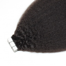 Elesis Double drawn  virgin remy hair tape in Kinky Straight extensions 100grams-DTape4