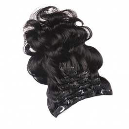 Elesis virgin hair Top1 Raw hair 8pcs set 140grams  clip in hairextensions-Clip5
