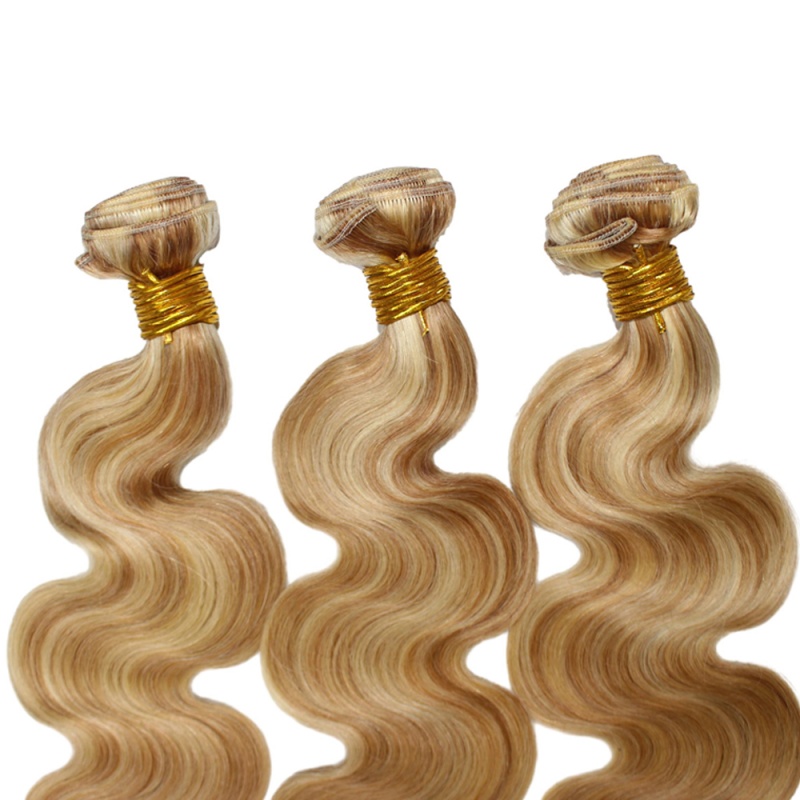 Elesis  highlight P10/24 3bundles body wave virgin remy hair balayage piano color   brazilian human hair