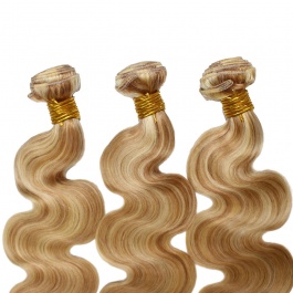 Elesis  highlight P10/24 3bundles body wave virgin remy hair balayage piano color   brazilian human hair