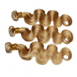 Elesis  highlight P10/24 3bundles body wave virgin remy hair balayage piano color   brazilian human hair