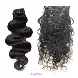 Elesis virgin hair 9pcs set 140grams 8 pattern hairstyle Virgin Remy Hair clip in 100% human hair-clip4