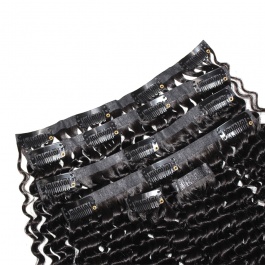 Elesis Virgin hair Kinky Curly PU clip in set 120grams Hairextensions  Virgin Remy Human Hair
