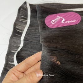 Elesis Virgin Hair Invisible Long Tape Weft hair skin base seamless top grade Straight raw hair extensions 100grams