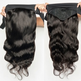 Elesis Virgin Hair Headband Scarf wigs Glueless No plucking Wigs Nautral Black -HB300
