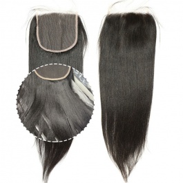 Elesis Melt HD 5x5 Lace Closure Yaki Straight Vigin Hair 