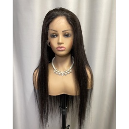 Elesis hair 150% Density Straight Full Lace Virgin Human Hair Wigs With Baby Hair For Black Women