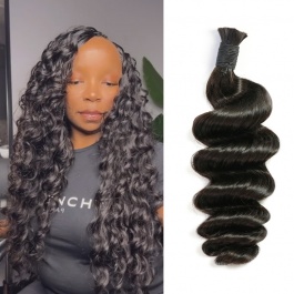 Elesis Virgin hair bulk hair for fusions no bead extensions for braids Loose wave Virgin Remy hair 