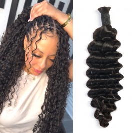 Elesis Virgin hair bulk hair for fusions no bead extensions for braids deep wave Virgin Remy hair 