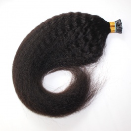 Elesis Virgin Hair Kinky Straight I-tips hair extensions Virgin Remy Hair 100grams-Tip08
