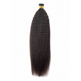 Elesis Virgin Hair Kinky Straight I-tips hair extensions Virgin Remy Hair 100grams-Tip08