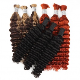 Elesis Virgin hair Colored bulk hair for braids Curly Virgin Remy hair Extensions