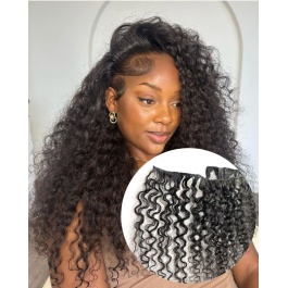  Elesis Virgin Hair  Double Drawn Burmese Curly Virgin Remy 100% human hair Bundle Weft 1piece 