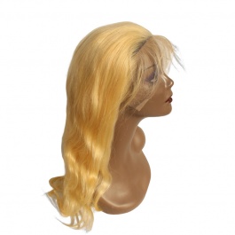 New Wig 6inch frontal long parting Guleless 13x6 Lace Frontal wig Blonde straight Virgin human hair wig 150% Density