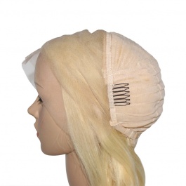 New Wig 6inch frontal long parting Guleless 13x6 Lace Frontal wig Blonde straight Virgin human hair wig 150% Density
