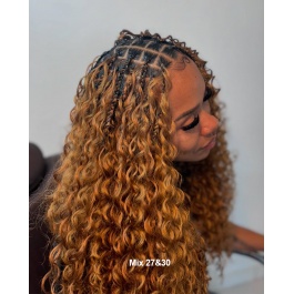 Elesis Virgin hair Colored bulk hair for braids Curly Virgin Remy hair Extensions