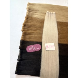 Elesis Virgin Hair Invisible Long Tape Weft hair skin base seamless top grade Straight raw hair extensions 100grams
